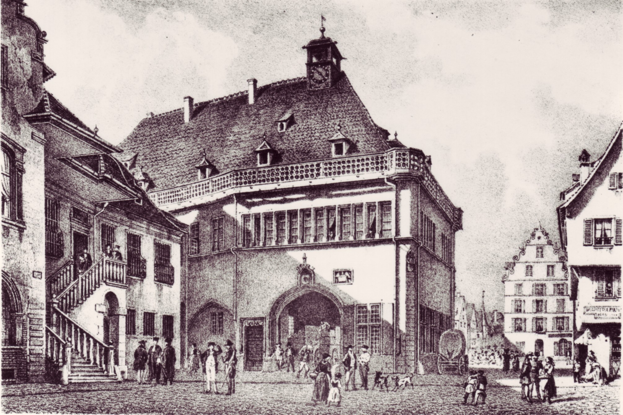 Koïfhus ou Ancienne Douane gravure de Rothmuller