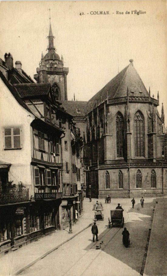 Image d'archive : place de la cathédrale Colmar